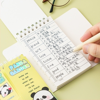 MOYL Panda zsebjegyzet — oldható kötés, papírtok, 80 g/m² cellulóz papír, 1–50 oldal, aranyos japán/koreai stílus