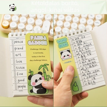 MOYL Panda zsebjegyzet — oldható kötés, papírtok, 80 g/m² cellulóz papír, 1–50 oldal, aranyos japán/koreai stílus