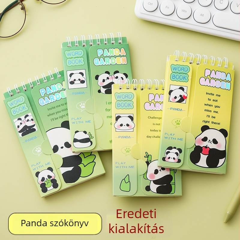 MOYL Panda zsebjegyzet — oldható kötés, papírtok, 80 g/m² cellulóz papír, 1–50 oldal, aranyos japán/koreai stílus