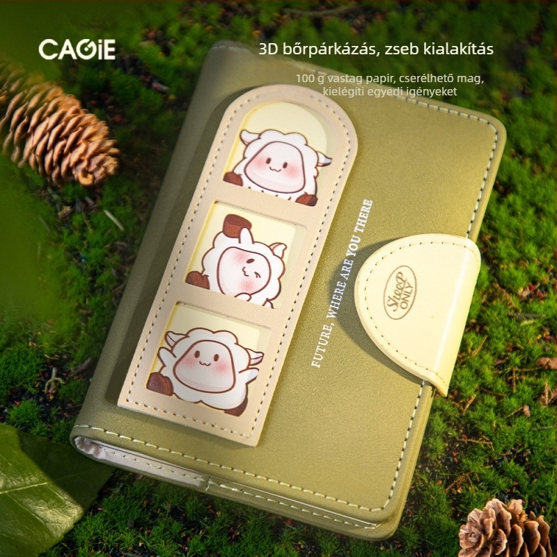 Napló állati és aranyos mesés stílusban — Márka: Cagie/kajie; Borító: műbőr; Papír: fa cellulóz; Papír tömege: 100 g/m²; Oldalak: 100–200