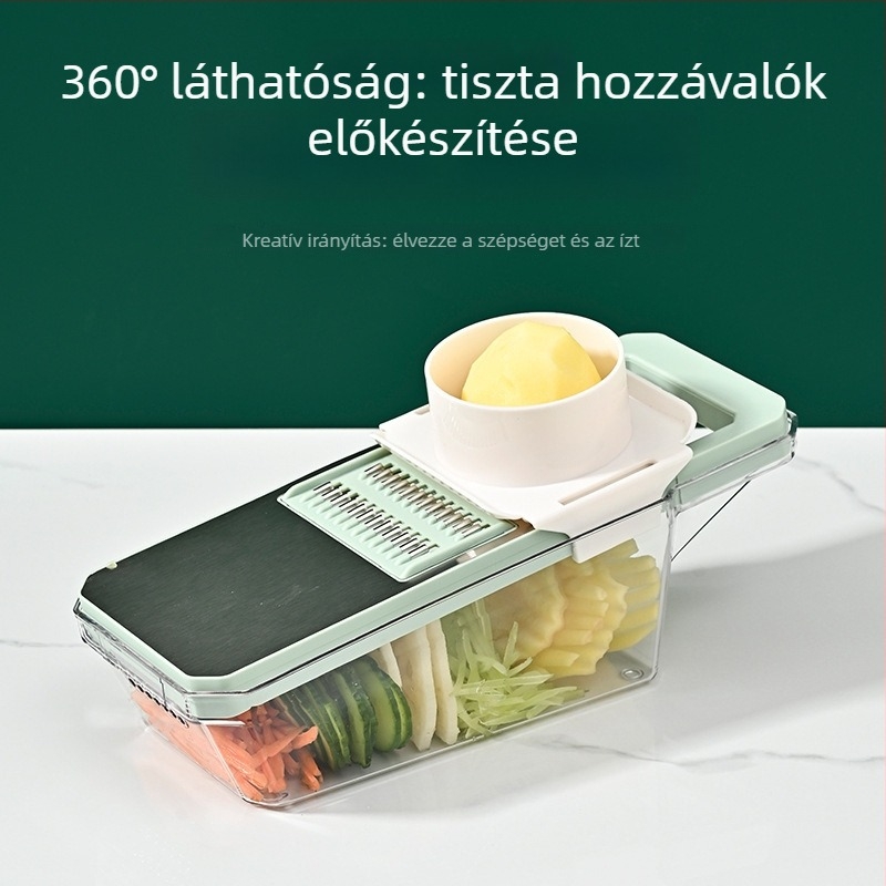Többcélú zöldségvágó ABS + rozsdamentes acél; modern stílus; sokoldalú konyhai eszköz