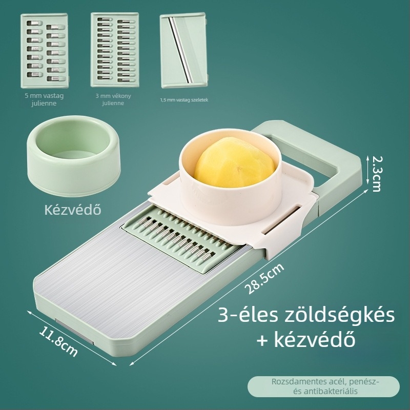 Többcélú zöldségvágó ABS + rozsdamentes acél; modern stílus; sokoldalú konyhai eszköz