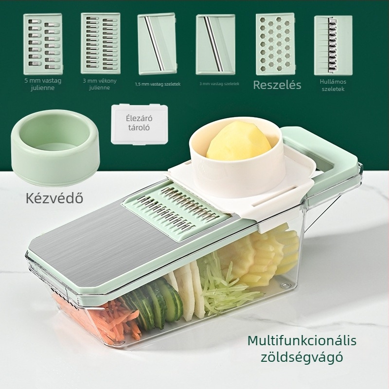 Többcélú zöldségvágó ABS + rozsdamentes acél; modern stílus; sokoldalú konyhai eszköz