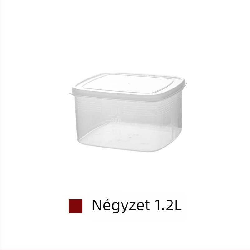PP+PE anyagú friss élelmiszerek tároló doboz, 1–2 L, mikrohullámú sütőben használható, 1 réteg, szabálytalan forma