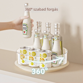Forgó, többfunkciós asztali fűszerrács — forgatható konyhai tároló, műanyag