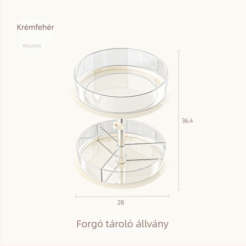 Forgó, többfunkciós asztali fűszerrács — forgatható konyhai tároló, műanyag