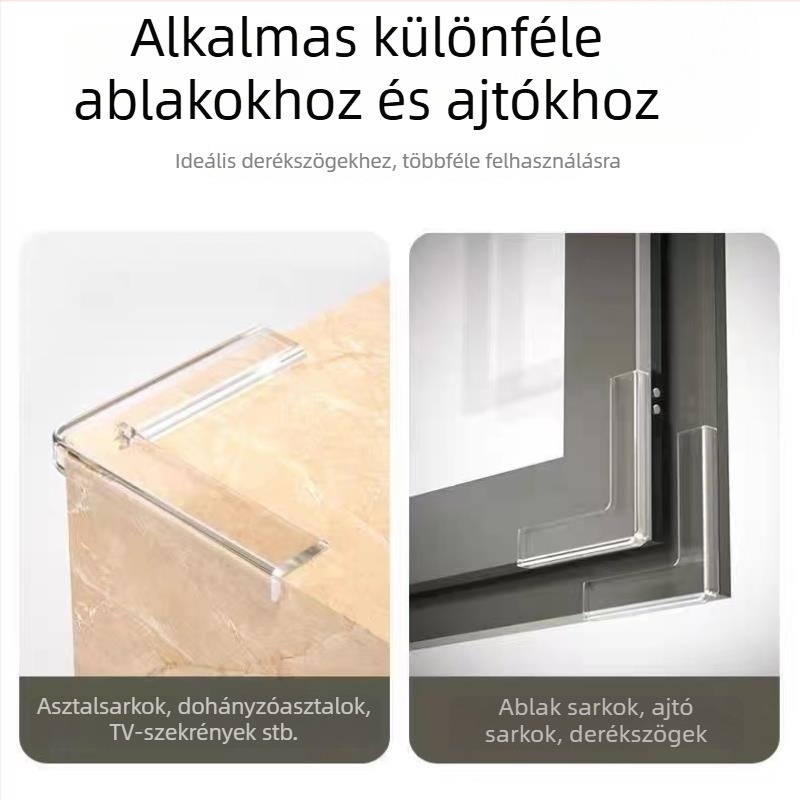 Szilikon sarokvédő 90°-os alumínium ablakokhoz – Ütközésvédő belső nyílású ablakokra és az asztalok széleihez