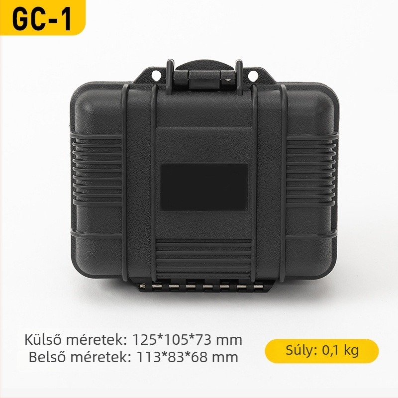 PP műanyagból készült zárt szerszámtároló doboz, injekciós öntéssel készült, falvastagság 3 mm, teherbírás 200, GC-1 modell