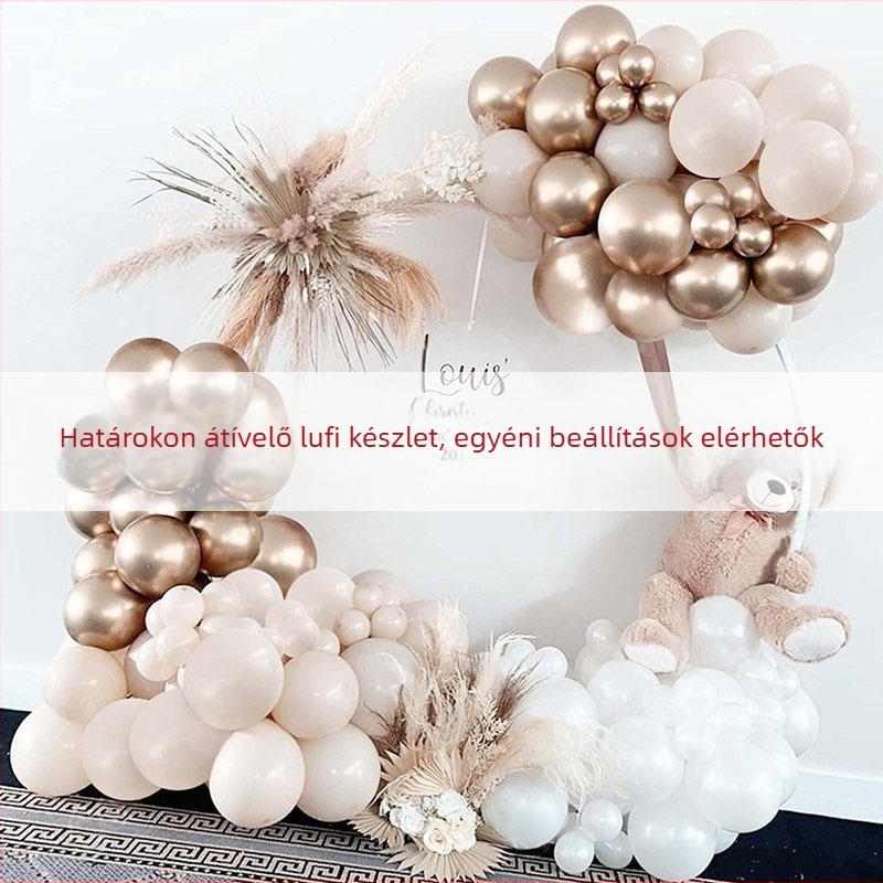 Latex kerek balonok készlet esküvői és parti dekorációhoz; alkalmas születésnapokra és más ünnepekre