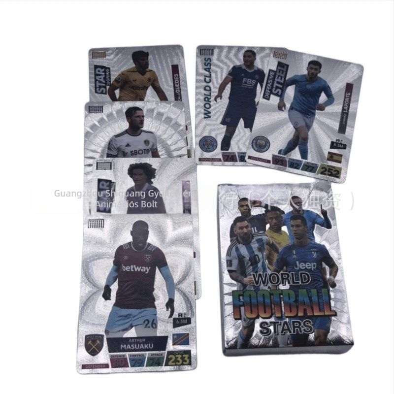 Futball sztár kártya gyűjtemény: 55 aranyfóliás társasjáték-kártyák