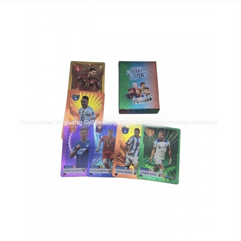 Futball sztár kártya gyűjtemény: 55 aranyfóliás társasjáték-kártyák