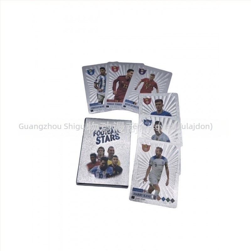 Futball sztár kártya gyűjtemény: 55 aranyfóliás társasjáték-kártyák