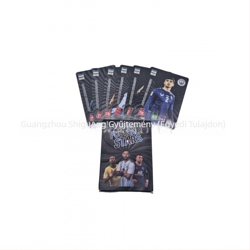 Futball sztár kártya gyűjtemény: 55 aranyfóliás társasjáték-kártyák