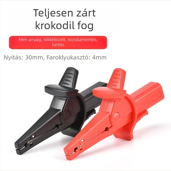 Krokodilkapocs banáncsatlakozóhoz, modell KSY-806, nylon ház