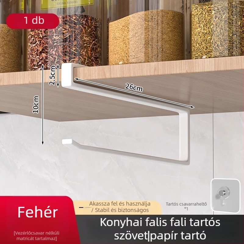 Rozsdamentes acél konyhai tárolópolc horoggal rögzíthető, 1 szint, a szekrény alatt, többfunkciós