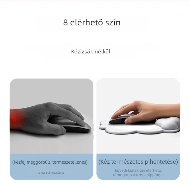 Felhő egérpad csuklópánttal – bőr, egyoldalas, csúszásmentes