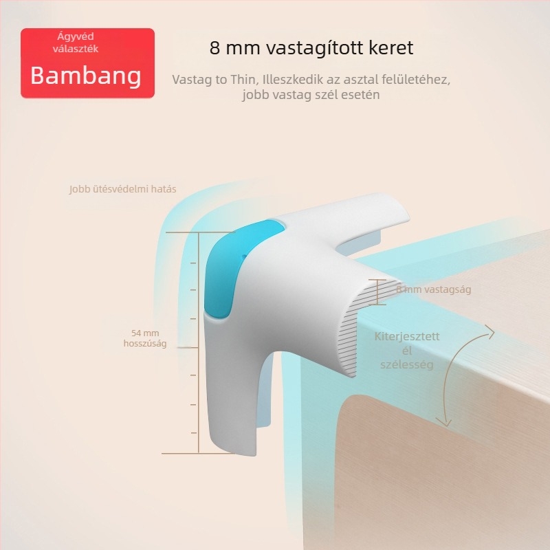 Silikonból készült asztal sarokvédő – rajzfilmszerű design, jobb szögű forma, Bang Bang Pig márka, 4 darabos csomag, licencelt magáncímke, Eredet: Guangdong