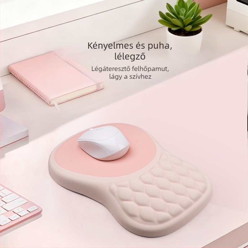 Memóriahabos egérpad csuklótámaszzal, ergonómikus, kis méretű, egyoldalas, hőtranszfer nyomtatás