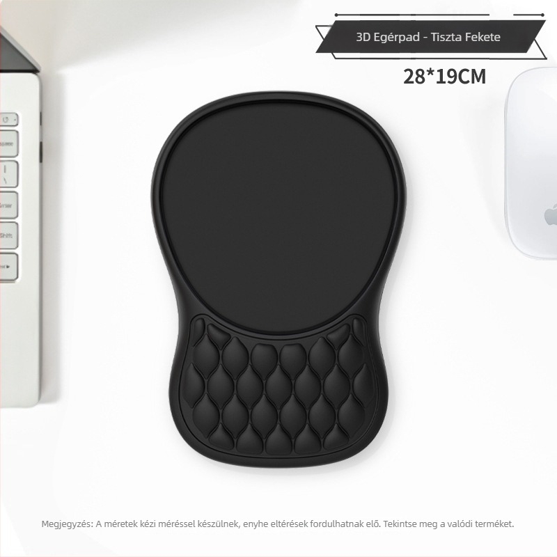 Memóriahabos egérpad csuklótámaszzal, ergonómikus, kis méretű, egyoldalas, hőtranszfer nyomtatás