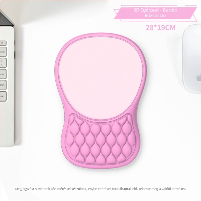 Memóriahabos egérpad csuklótámaszzal, ergonómikus, kis méretű, egyoldalas, hőtranszfer nyomtatás