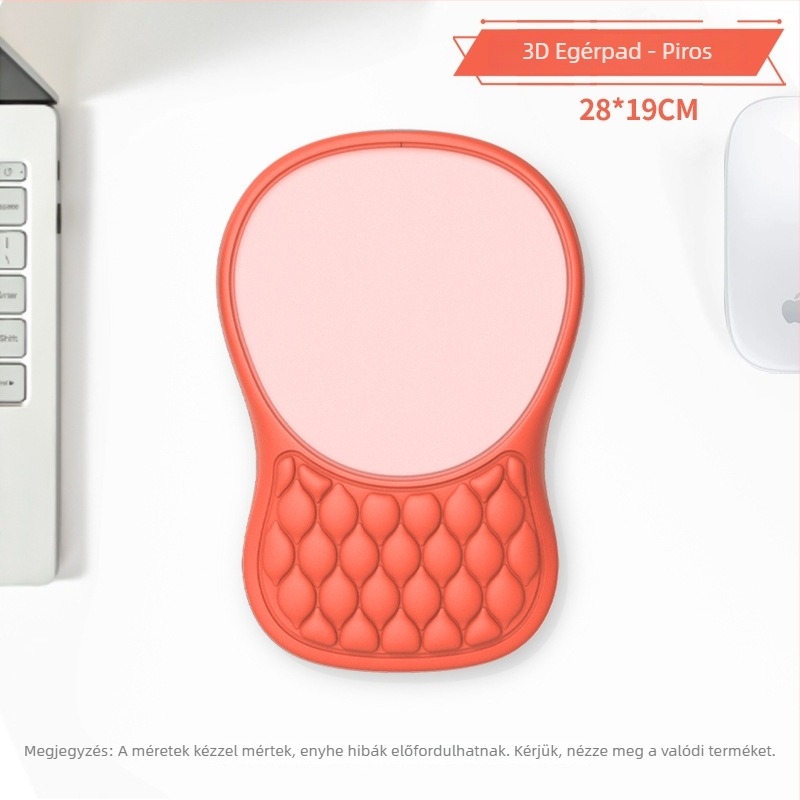Memóriahabos egérpad csuklótámaszzal, ergonómikus, kis méretű, egyoldalas, hőtranszfer nyomtatás