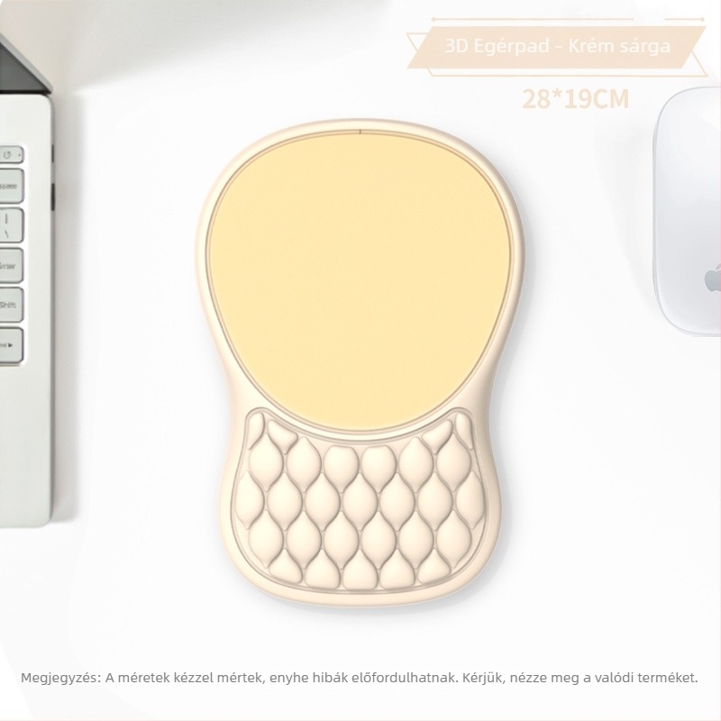 Memóriahabos egérpad csuklótámaszzal, ergonómikus, kis méretű, egyoldalas, hőtranszfer nyomtatás