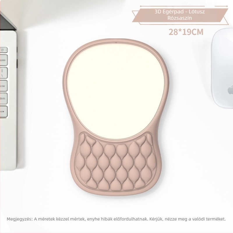 Memóriahabos egérpad csuklótámaszzal, ergonómikus, kis méretű, egyoldalas, hőtranszfer nyomtatás
