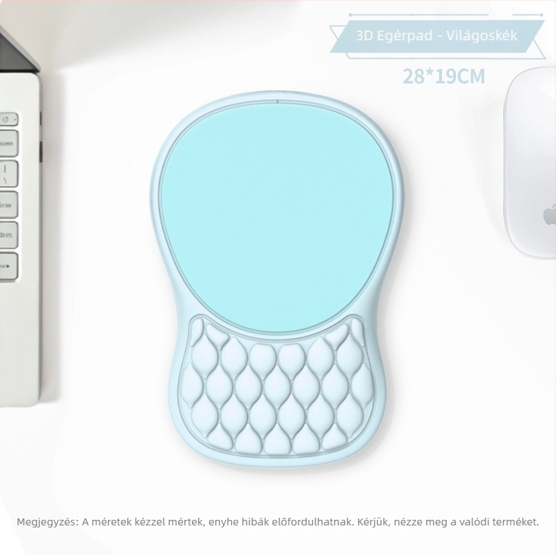 Memóriahabos egérpad csuklótámaszzal, ergonómikus, kis méretű, egyoldalas, hőtranszfer nyomtatás