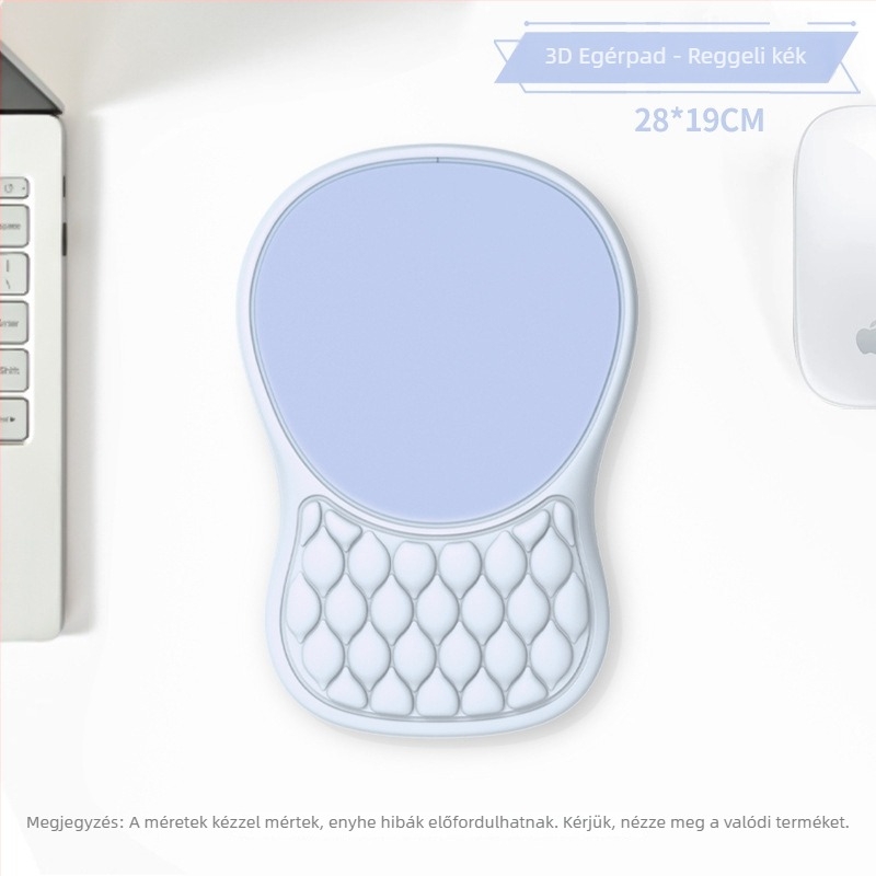 Memóriahabos egérpad csuklótámaszzal, ergonómikus, kis méretű, egyoldalas, hőtranszfer nyomtatás