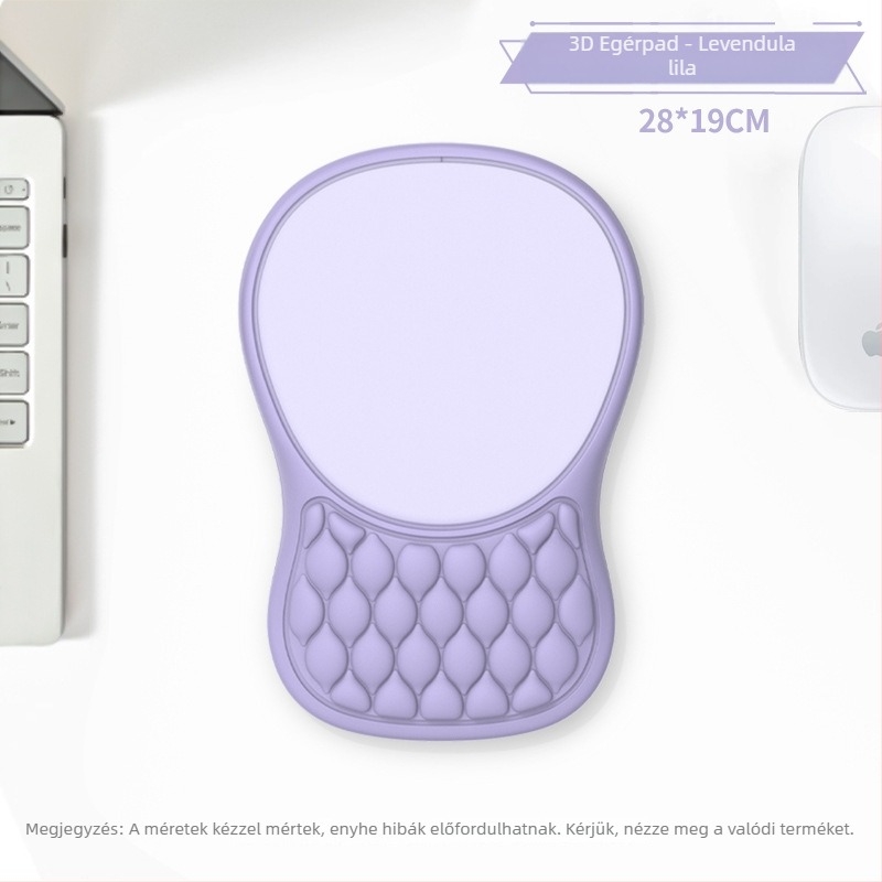 Memóriahabos egérpad csuklótámaszzal, ergonómikus, kis méretű, egyoldalas, hőtranszfer nyomtatás