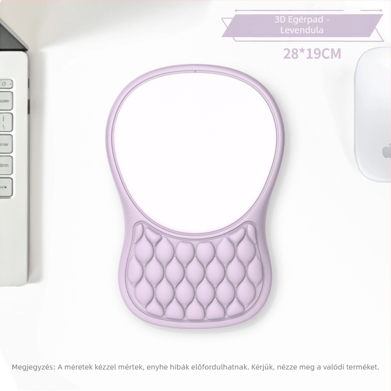 Memóriahabos egérpad csuklótámaszzal, ergonómikus, kis méretű, egyoldalas, hőtranszfer nyomtatás