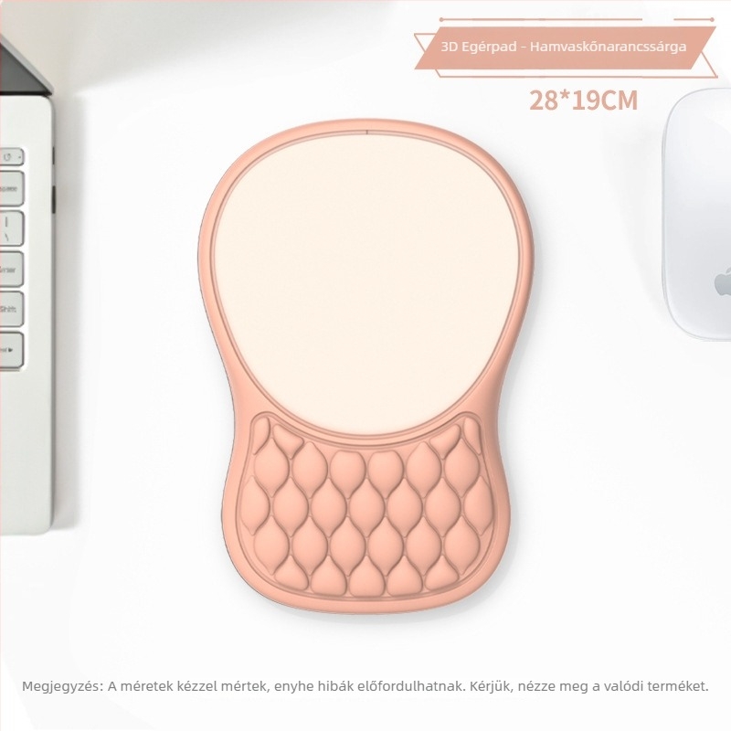 Memóriahabos egérpad csuklótámaszzal, ergonómikus, kis méretű, egyoldalas, hőtranszfer nyomtatás