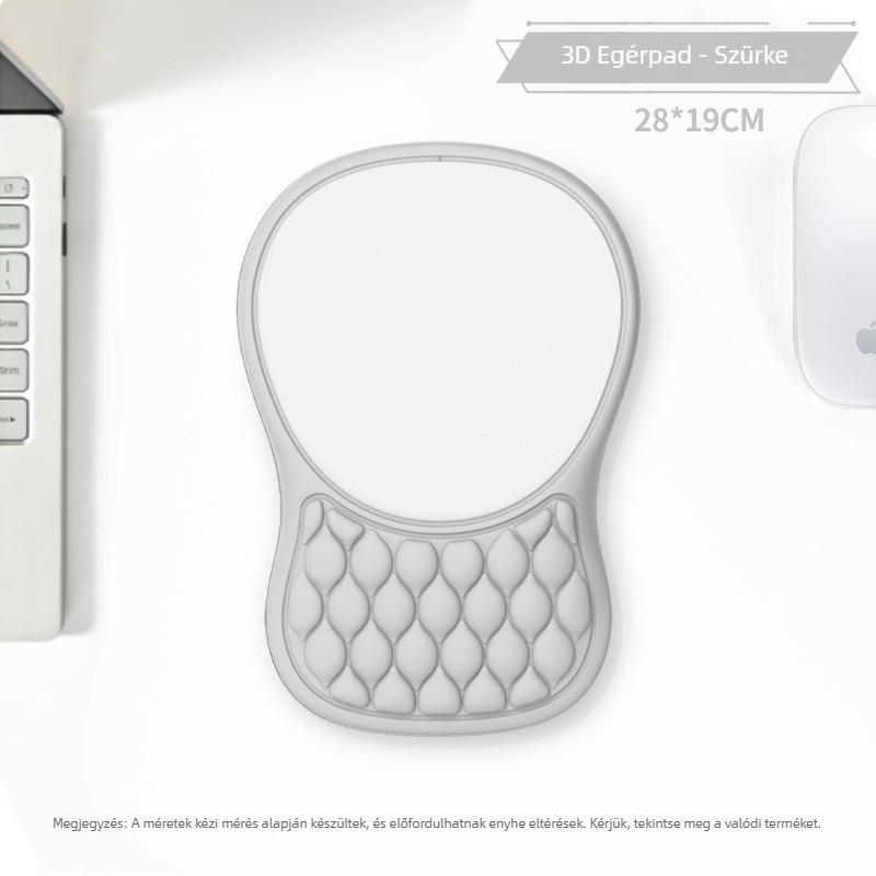 Memóriahabos egérpad csuklótámaszzal, ergonómikus, kis méretű, egyoldalas, hőtranszfer nyomtatás