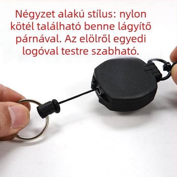 Húzódó kulcstartó, ABS, behúzható hossz 60, OPP csomagolás, testreszabás