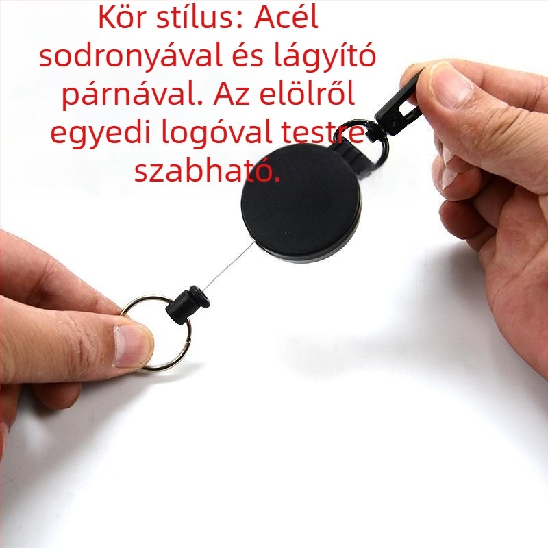 Húzódó kulcstartó, ABS, behúzható hossz 60, OPP csomagolás, testreszabás