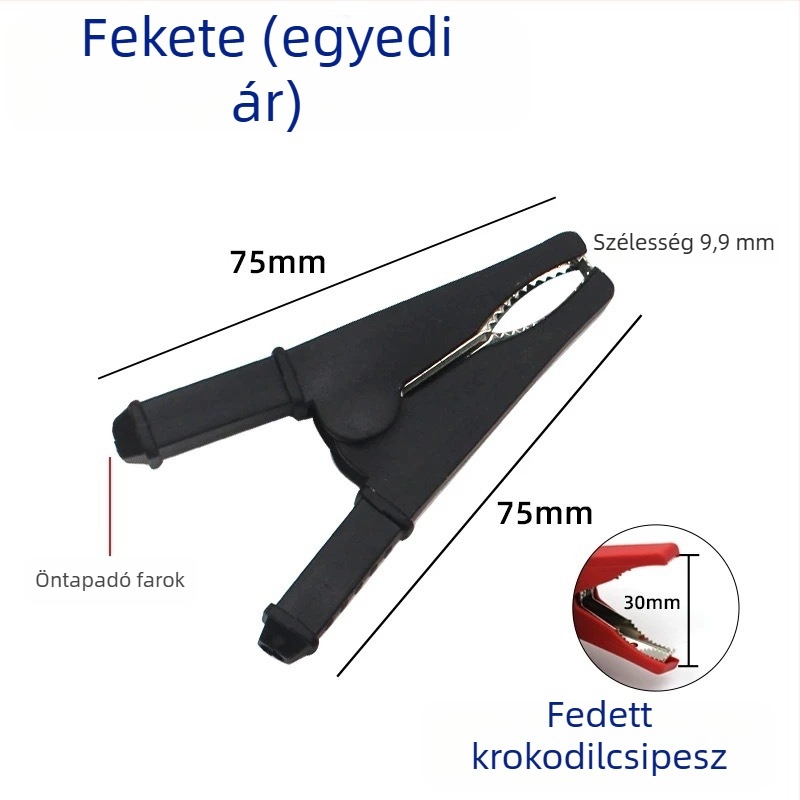 30A magasáramú teljesen zárt krokodilcsipesz, tiszta réz vezeték terminál, tápegység védőhüvely, tesztcsipesz