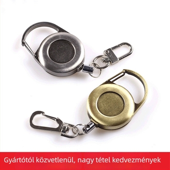 Easy Pull teleszkópos kulcstartó, cinkötvözet, 3,5 mm szélesség, 600 mm hosszabbítás, nyomtatott logó, új megjelenés