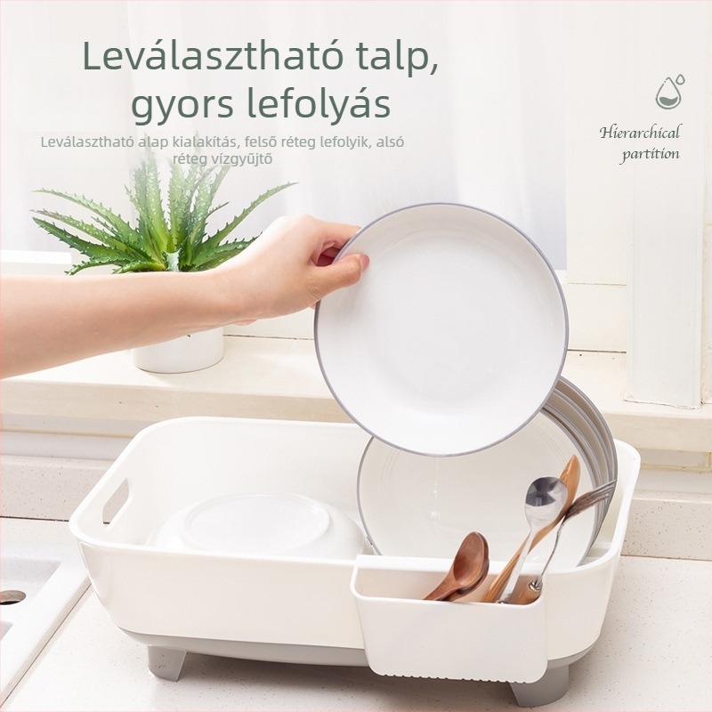 Tányér- és edényállvány szárító – műanyag, modern minimalista stílus, márka Zhenying zy
