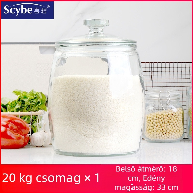 Xibi zárható tárolóedény, nedvességálló és rovarok elleni védelemmel, 4–5 liter kapacitás