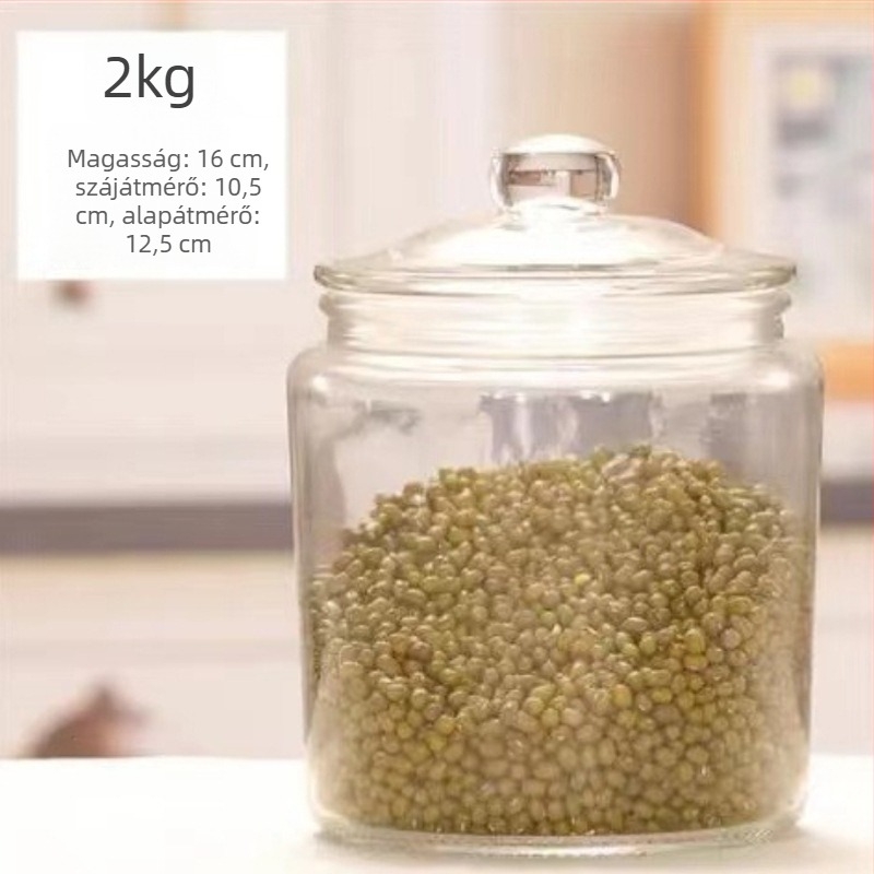 Xibi zárható tárolóedény, nedvességálló és rovarok elleni védelemmel, 4–5 liter kapacitás