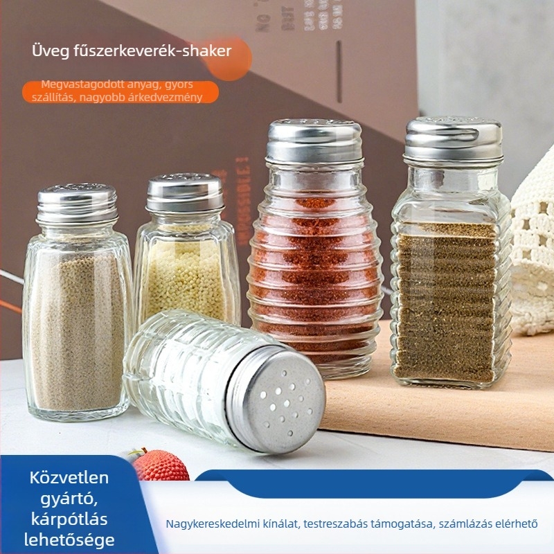 Leyou üveg mini fűszertartók szilárd fűszerekhez, testre szabható logóval