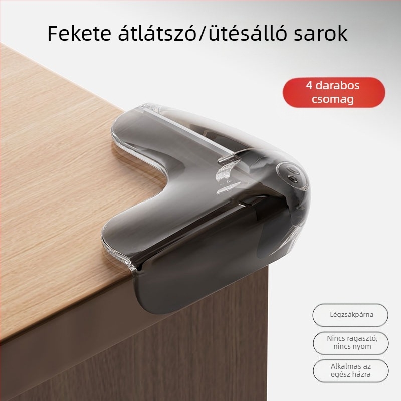 Légzsák-stílusú sarokvédő, öntapadó, gyermekbiztonság, puha bevonat, láthatatlan sarokvédő (Márka Shield dad, Forma: jobb szög, Eredet Taizhou, Csomagolás: 500)