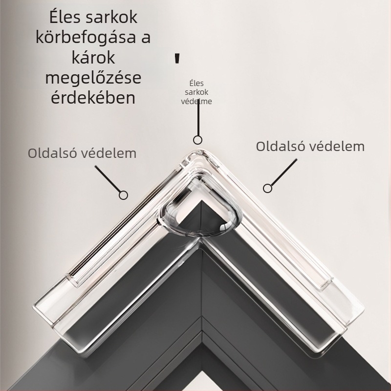 Gyerekeknek szánt ablak sarokvédő – derékszögű, ütközésgátló légzsákkal, átlátszó