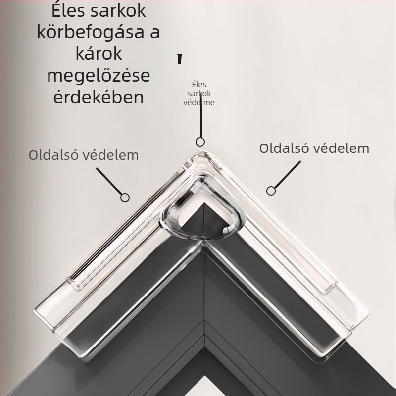 Gyerekeknek szánt ablak sarokvédő – derékszögű, ütközésgátló légzsákkal, átlátszó