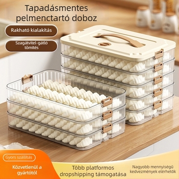 Új gombóc tároló doboz hűtőhöz, élelmiszer-minőségű műanyag fagyasztó tálca, többfunkciós tároló doboz