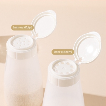 Műanyag fűszertartó üveg nagy lyukú szezámszóróval, zárható, otthoni és kereskedelmi konyhához