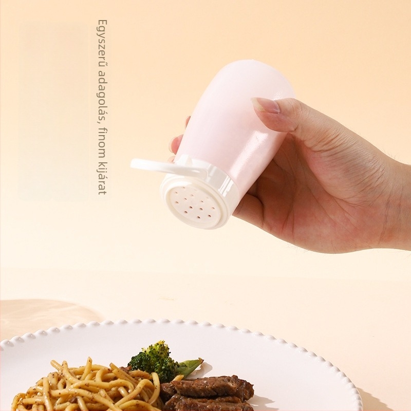 Műanyag fűszertartó üveg nagy lyukú szezámszóróval, zárható, otthoni és kereskedelmi konyhához