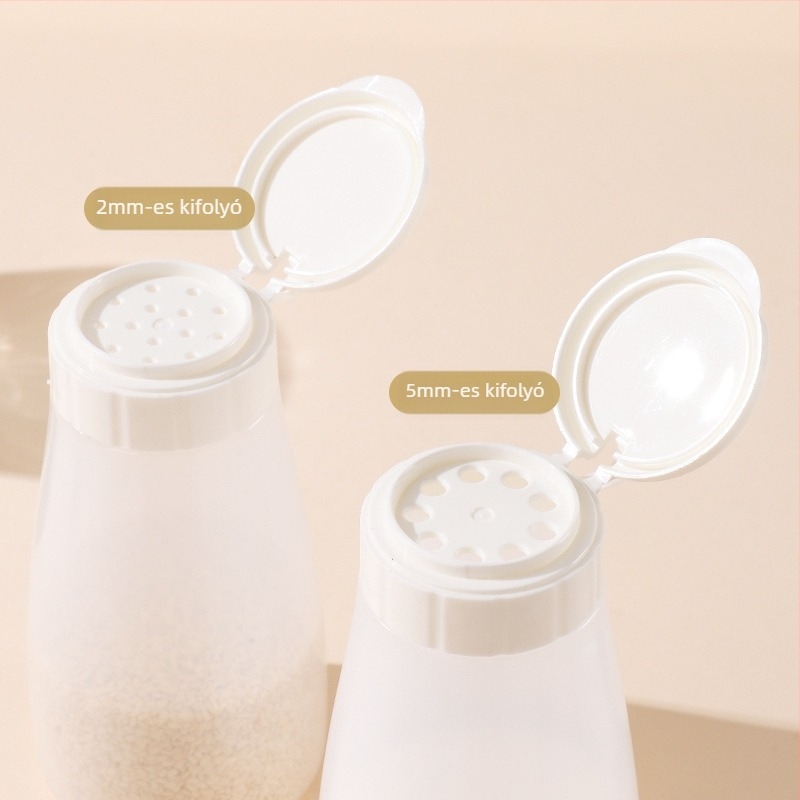 Műanyag fűszertartó üveg nagy lyukú szezámszóróval, zárható, otthoni és kereskedelmi konyhához