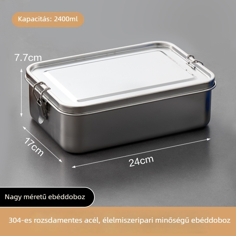 304 rozsdamentes acél négyszögletes ebédes doboz fedéllel