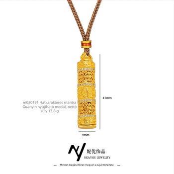 Bronz nyaklánc – Niyou Jewelry, geometriai design, elektroplakált bevonat, új kínai stílus (irodalmi retró)
